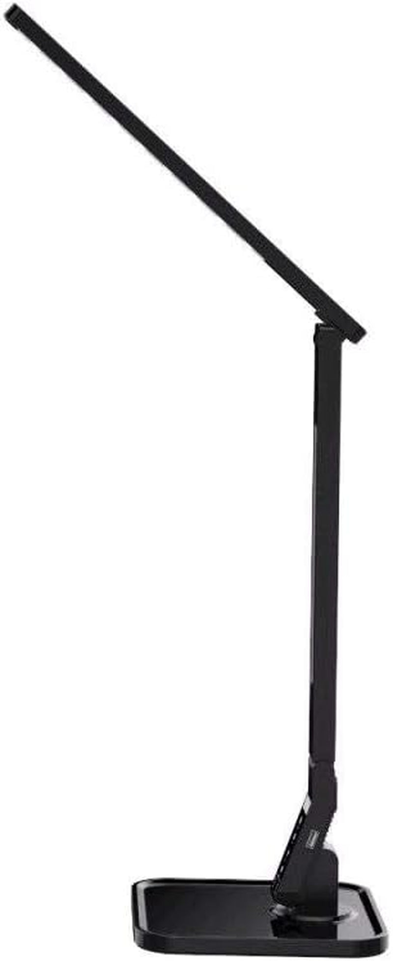 LED Desk Office Lamp, Exclusive: 27 Eye-Caring Recessed Leds, 5-Level Brightness, 4-Lighting Modes, USB Charging Port, 14W, Touch Control Panel, Dimmer, 1-Hour Auto Timer, 5V/1A, (Black)