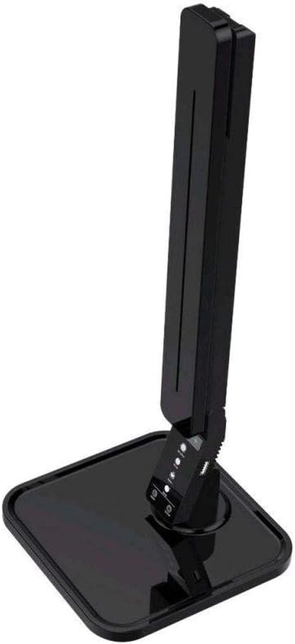 LED Desk Office Lamp, Exclusive: 27 Eye-Caring Recessed Leds, 5-Level Brightness, 4-Lighting Modes, USB Charging Port, 14W, Touch Control Panel, Dimmer, 1-Hour Auto Timer, 5V/1A, (Black)